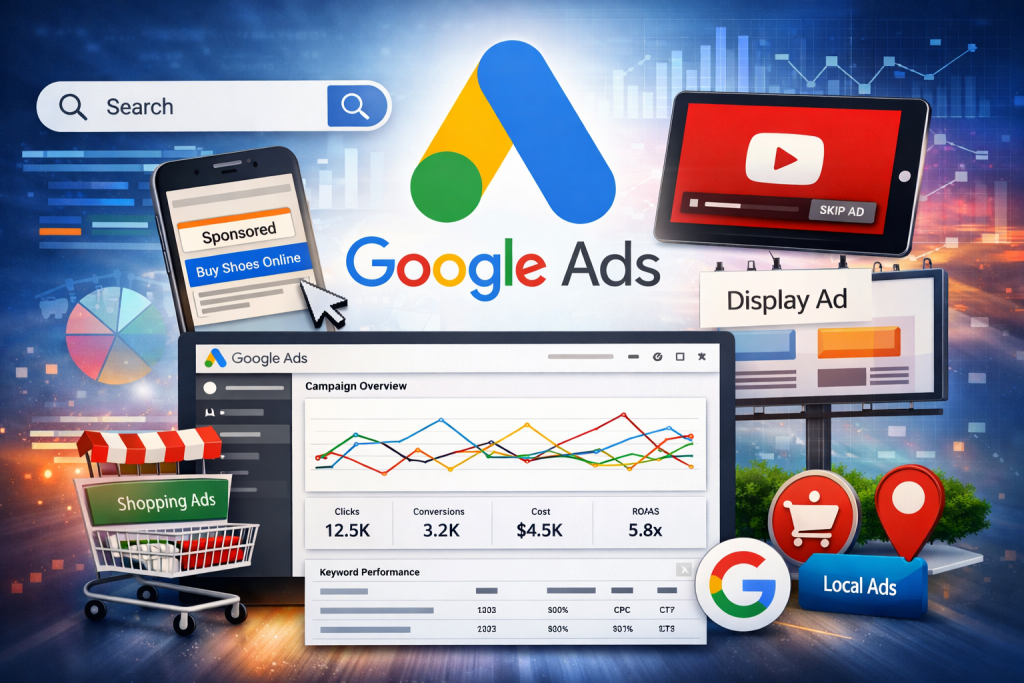 Google Ads digital marketing campaign for business growth and online advertising success"
